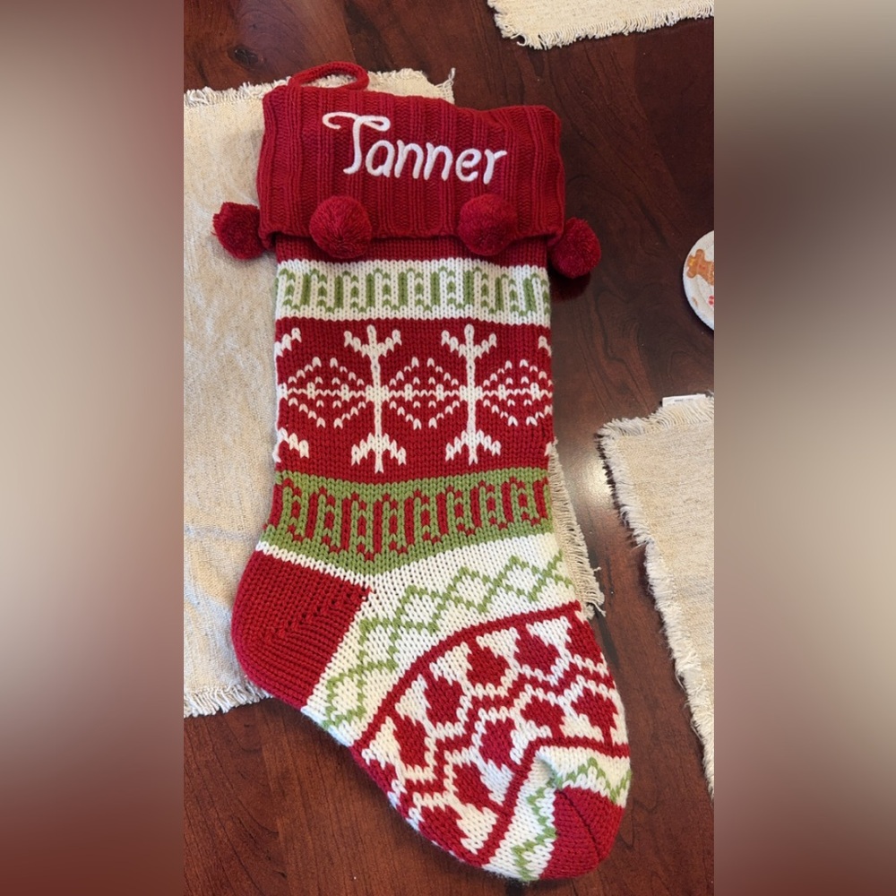 Stocking with the name Tanner